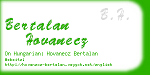 bertalan hovanecz business card